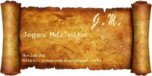 Jeges Mónika névjegykártya