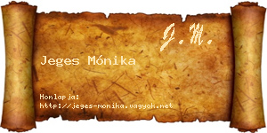 Jeges Mónika névjegykártya